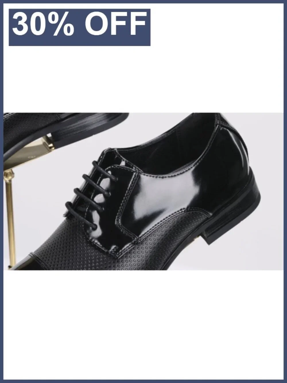 Men's Patent Vegan Leather Tuxedo Formal Oxfords, Wedding Party Dress Shoes,
